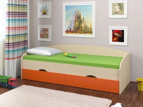 Кровать Соня 2 дуб молочный-оранжевый в Тарко-Сале - tarko-sale.magazinmebel.ru | фото