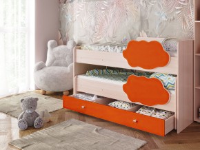 Кровать Соник с ящиком млечный дуб-оранж в Тарко-Сале - tarko-sale.magazinmebel.ru | фото