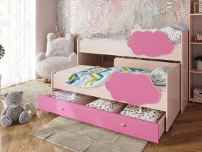 Кровать Соник с ящиком млечный дуб-розовый в Тарко-Сале - tarko-sale.magazinmebel.ru | фото