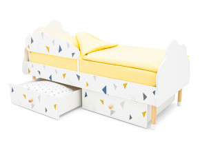 Кровать Stumpa Облако бортик и ящики рисунок Треугольники желтый, синий в Тарко-Сале - tarko-sale.magazinmebel.ru | фото - изображение 4