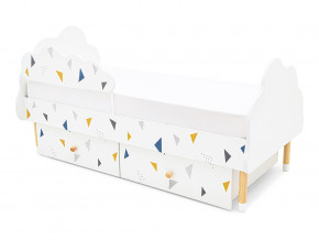 Кровать Stumpa Облако бортик и ящики рисунок Треугольники желтый, синий в Тарко-Сале - tarko-sale.magazinmebel.ru | фото - изображение 7