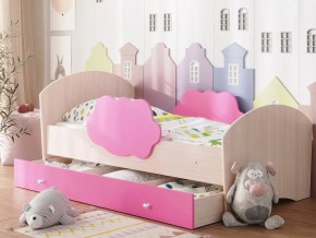 Кровать Тучка с ящиком дуб-розовый в Тарко-Сале - tarko-sale.magazinmebel.ru | фото