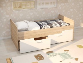 Кровать Умка дуб сонома с белыми ящиками в Тарко-Сале - tarko-sale.magazinmebel.ru | фото - изображение 1