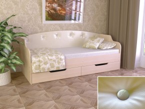 Кровать Юниор Тип 2 дуб молочный-белый перламутр 800х1600 в Тарко-Сале - tarko-sale.magazinmebel.ru | фото