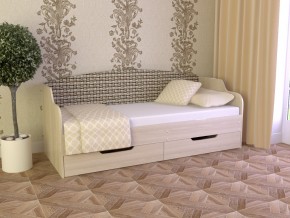Кровать Юниор Тип 2 Микровелюр-плетенка светлая 800х1600 в Тарко-Сале - tarko-sale.magazinmebel.ru | фото