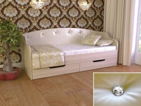 Кровать Юниор Тип 2 шимо светлый/белый перламутр 800х1600 в Тарко-Сале - tarko-sale.magazinmebel.ru | фото