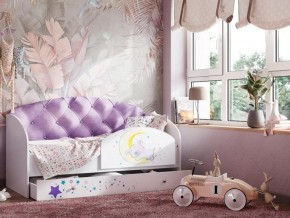 Кровать Звездочка с бортиком Белый-фиолетовый в Тарко-Сале - tarko-sale.magazinmebel.ru | фото - изображение 1