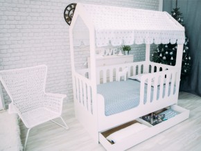 Кроватка-Домик с ящиком белая в Тарко-Сале - tarko-sale.magazinmebel.ru | фото