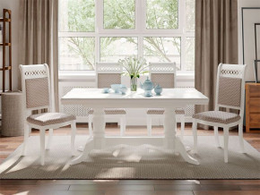 Обеденная группа стол Дижон и стулья Флоренция-1 4 шт белый в Тарко-Сале - tarko-sale.magazinmebel.ru | фото - изображение 1
