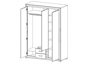 Шкаф B136-SZF3D2S Мальта сибирская лиственница в Тарко-Сале - tarko-sale.magazinmebel.ru | фото - изображение 2