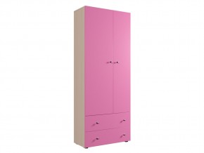 Шкаф ДМ 800 с 2 ящиками дуб млечный-розовый в Тарко-Сале - tarko-sale.magazinmebel.ru | фото - изображение 1