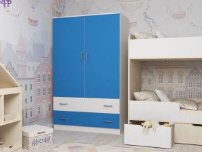 Шкаф двухстворчатый белый-голубой в Тарко-Сале - tarko-sale.magazinmebel.ru | фото