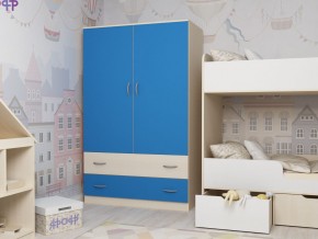 Шкаф двухстворчатый дуб молочный-голубой в Тарко-Сале - tarko-sale.magazinmebel.ru | фото