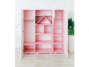Шкаф-стеллаж Домик с пеналами розово-белый в Тарко-Сале - tarko-sale.magazinmebel.ru | фото - изображение 2