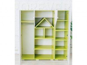 Шкаф-стеллаж Домик с пеналами зеленый-белый в Тарко-Сале - tarko-sale.magazinmebel.ru | фото - изображение 2