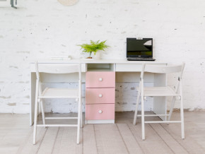 Стол письменный двухместный В 5 розовый в Тарко-Сале - tarko-sale.magazinmebel.ru | фото - изображение 1
